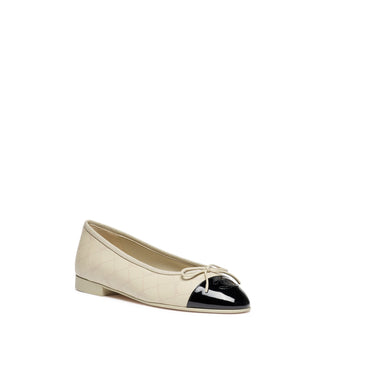 Ballerina Flats - Ivory/Black