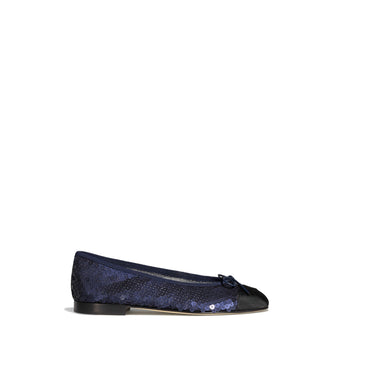 Ballerina Flats - Navy/Black