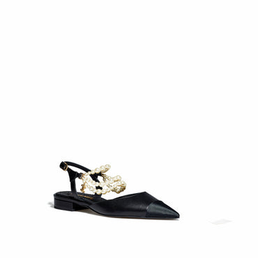 Pearl Beauty Slingbacks - Black