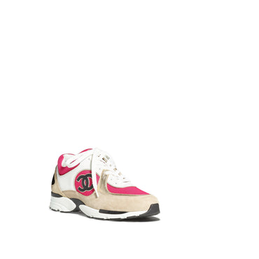 Sport-Runner Sneakers - Whi/Pink/Bei/Gold