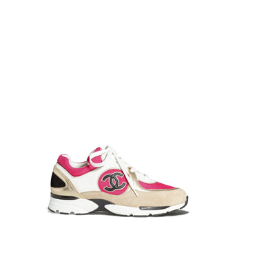 Sport-Runner Sneakers - Whi/Pink/Bei/Gold
