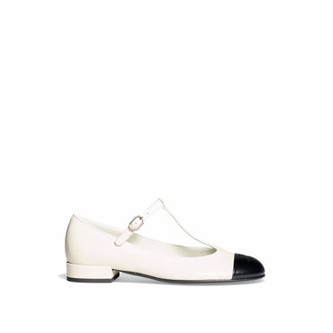 T For Two Mary Janes - Ivory/Black