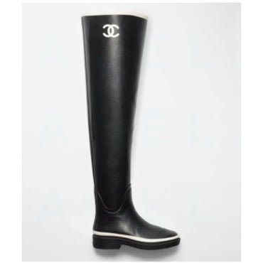 Sport-Rain High Boots - Dark Beige/Black