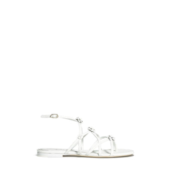 Tiny Camellia Thongs - White