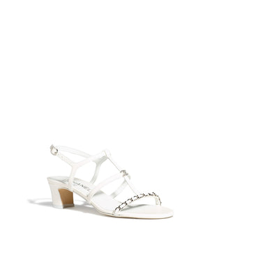 Strap & Chain Sandals - White