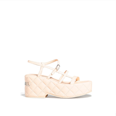 Quilted Summer Sandals - Light Beige