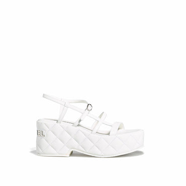 Quilted Summer Sandals - White