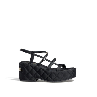 Quilted Summer Sandals - Black