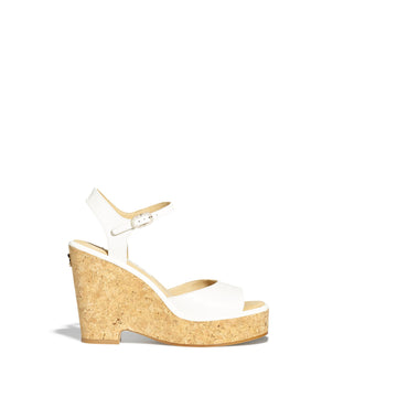 Cork Platform Sandals - White