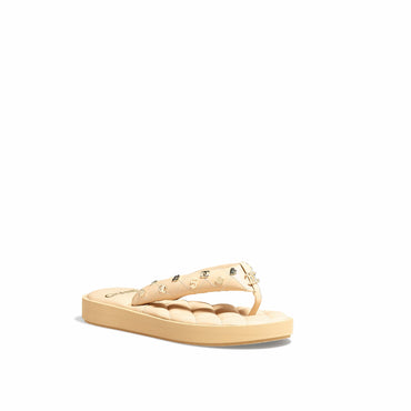 Padded Charms Thongs - Beige