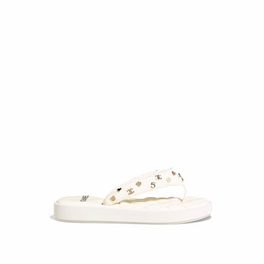 Padded Charms Thongs - White