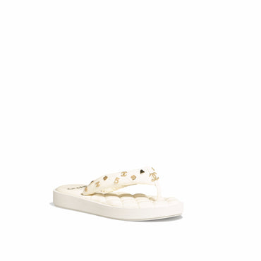 Padded Charms Thongs - White