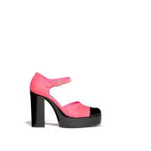 2-Tone High Mary Janes - Dark Pink/Black