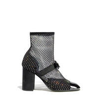 Queen Of Bow Short Boots - Bck/Silvered/Bck