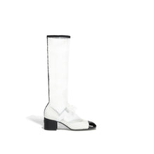 Queen Of Bow High Boots - White/Black