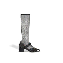 Queen Of Bow High Boots - Bck/Silvered/Bck