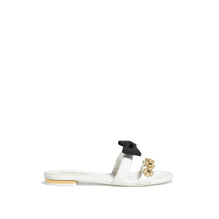 Jewel Bow Mules - White