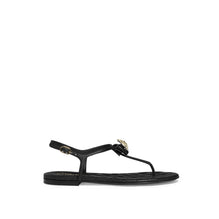 Camellia Bow Thongs - Black