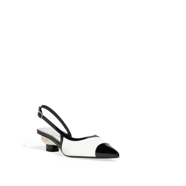 Candy Heel Slingbacks - White/Black
