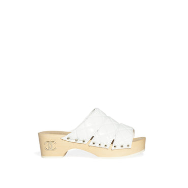 Strap On Wood Mules - White