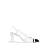 Golden Fame Slingbacks - White/Black