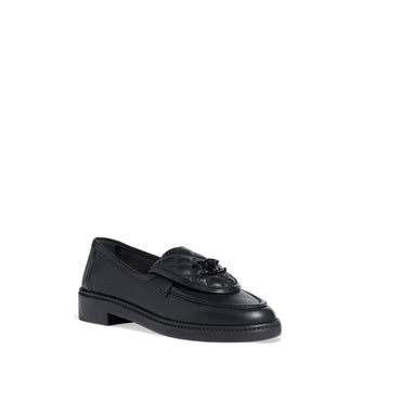 Quilted Tab Mocassins - Black