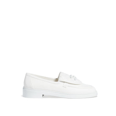 Quilted Tab Mocassins - White