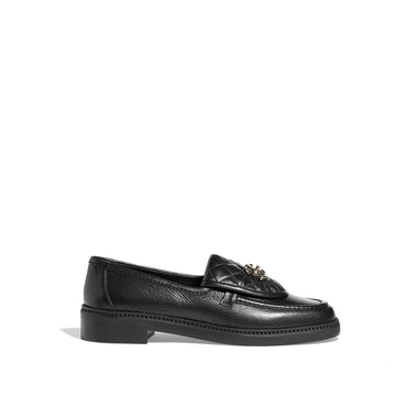 Quilted Tab Mocassins - Black