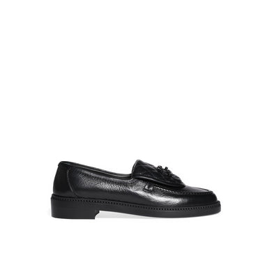 Quilted Tab Mocassins - Black