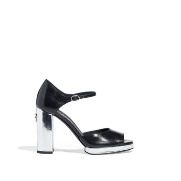 Golden Heel Sandals - Black