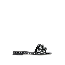Camellia Crush Mules - Black/White