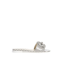Camellia Crush Mules - Ivory/Black