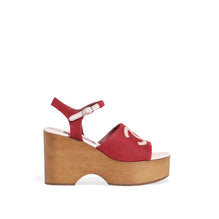 Cc On Wedge Sandals - Dk Red/Lt Pink