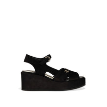 Side Wedge Sandals - Black