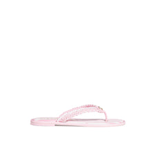 Summer Braid Thongs - Light Pink/White