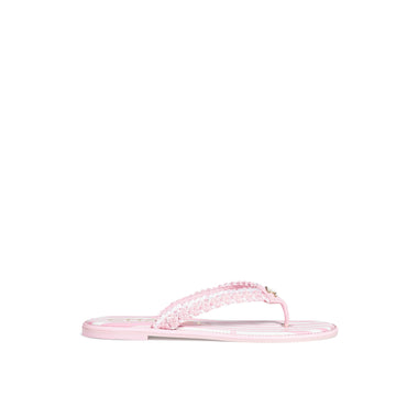 Summer Braid Thongs - Light Pink/White