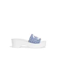 Cc On Wedge Mules - Blue/White