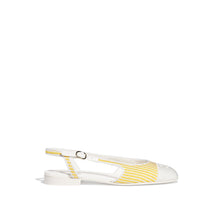 Tiny Bow Slingbacks - White/Yel/White