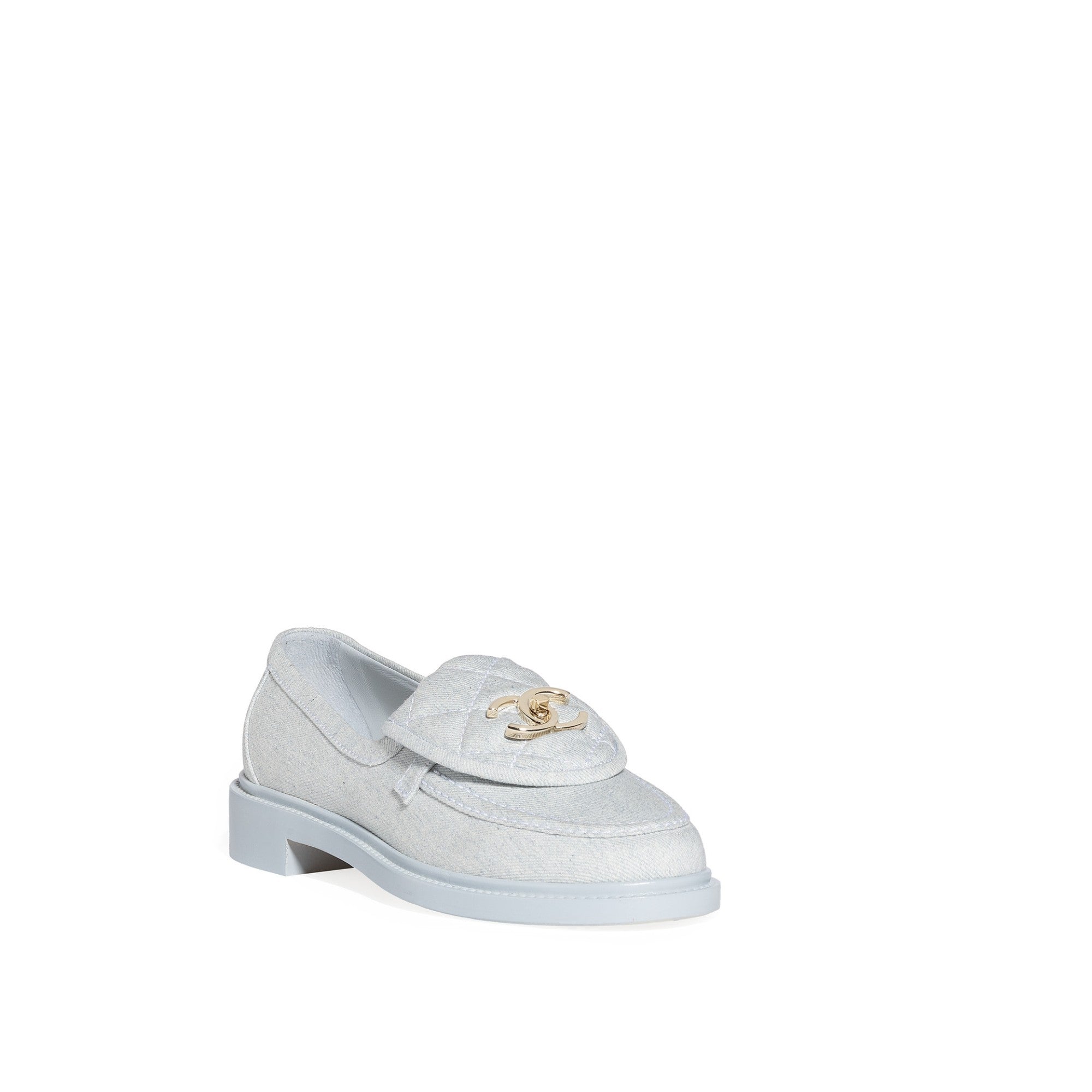 Quilted Tab Mocassins - Blue