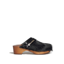 Furry Clog Mules - Black