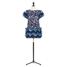 Printed Muslin Dress - Blue/Bk/Wh/Yellow