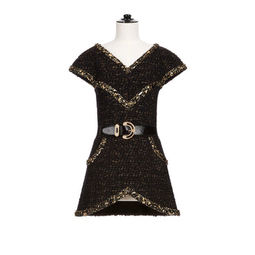 Fantasy Tweed Tunic - Black/Gold