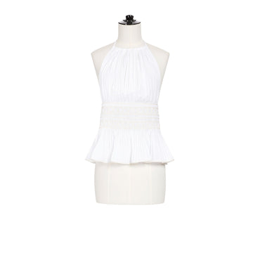 Cotton Poplin Top - White