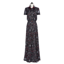 Printed Charmeuse Dress - Black/Red/White