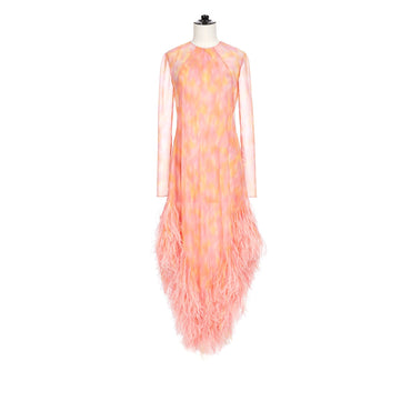 Printed Muslin Dress - Pink/Orange/Yell