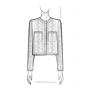 Wool/Polyester Cardigan - Red/White/Blue