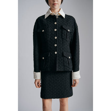 Iridescent Tweed Jacket - Black