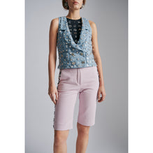 Washed Denim Vest -  Blue