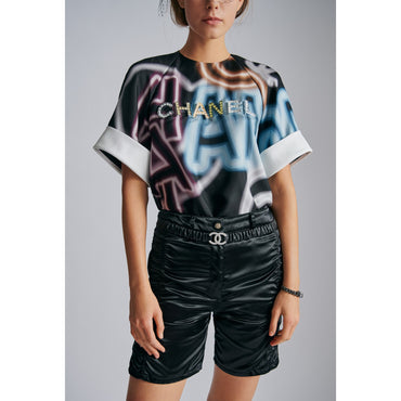 Printed Twill Top - Bla/Blu/Whi/Purple/Ecru