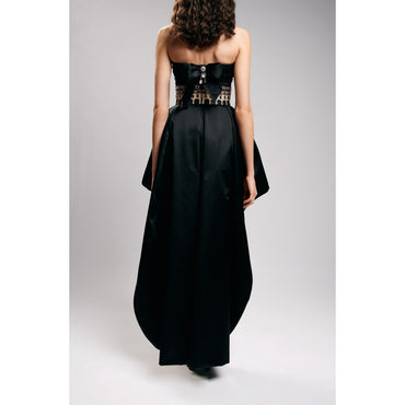 Duchess Satin Dress - Black